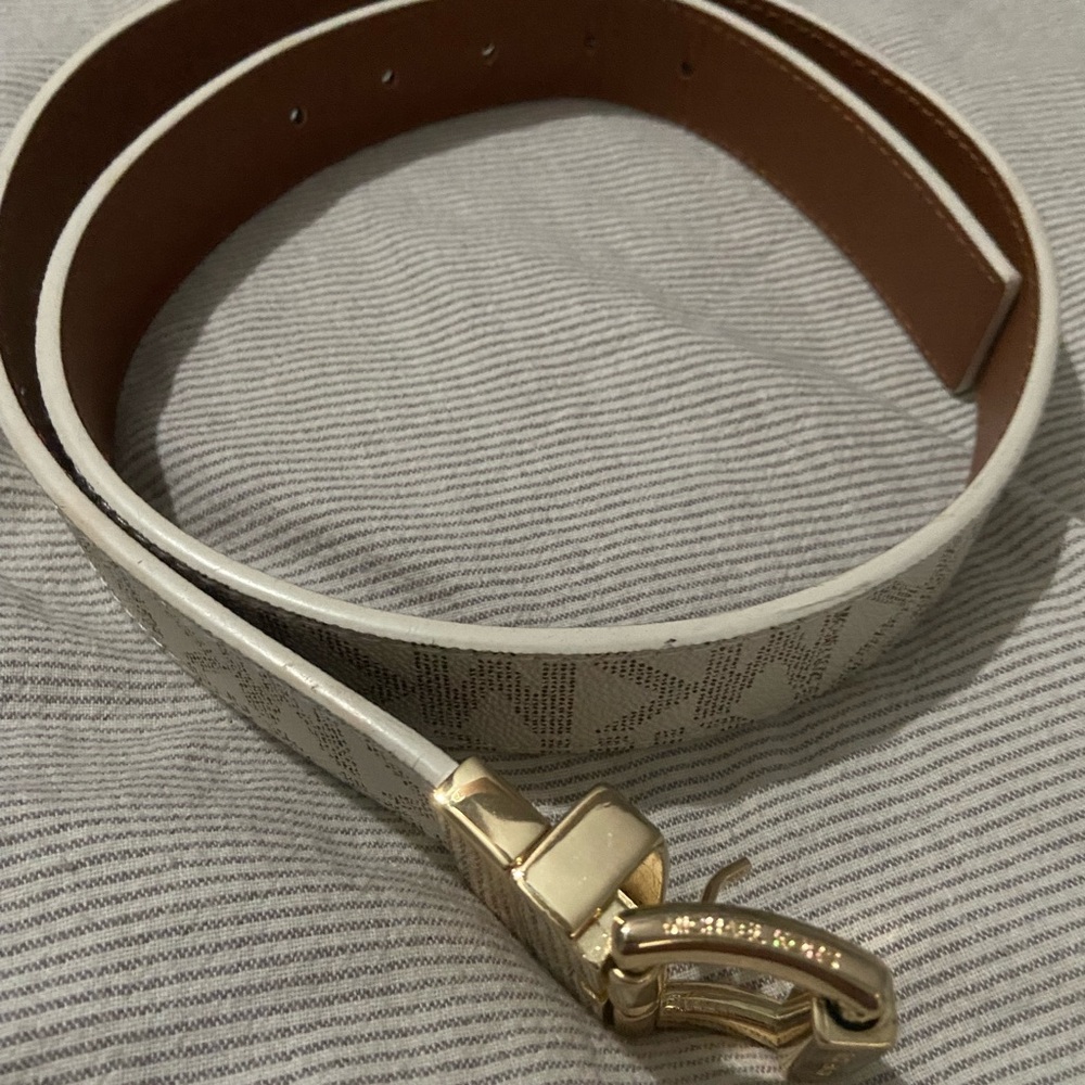 Michael Kors White and Gold Belt
